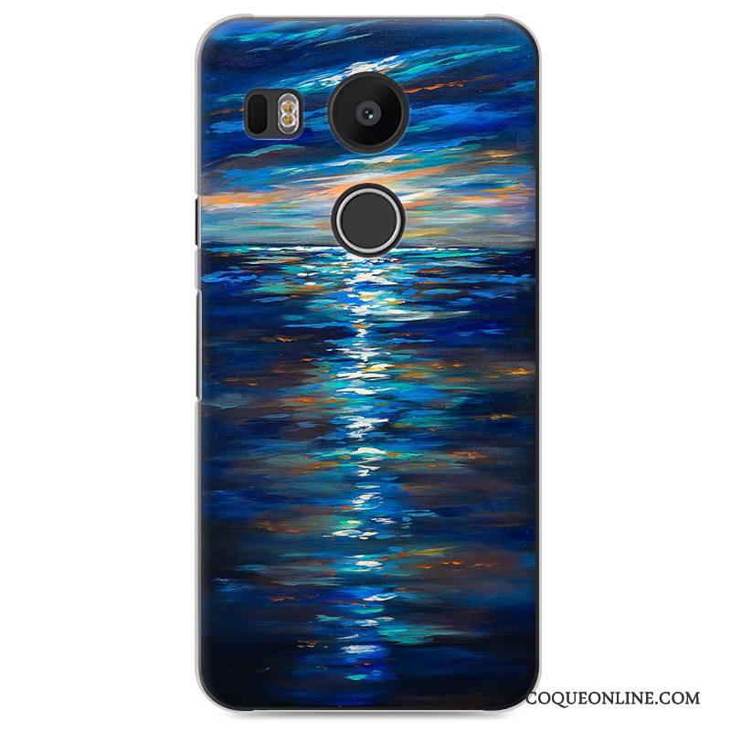 Lg Nexus 5x Incassable Difficile Coque Étui Peinture Bleu De Téléphone