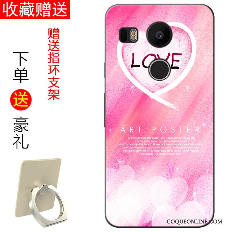 Lg Nexus 5x Peinture Fluide Doux Frais Étui Coque De Téléphone Protection Rose