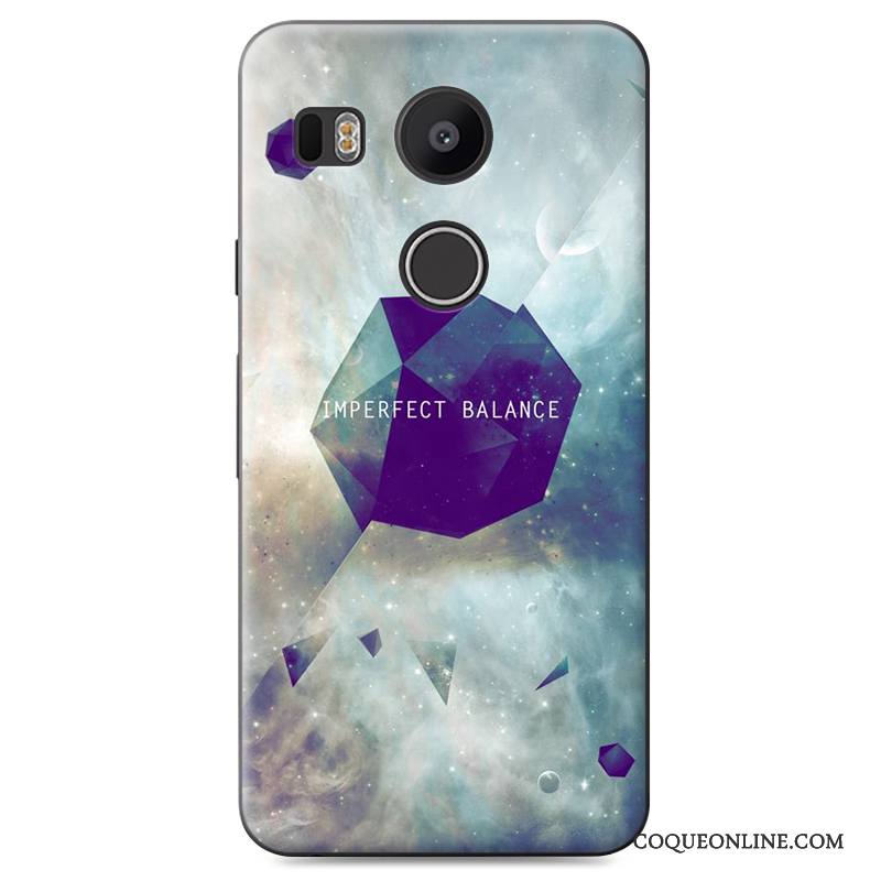 Lg Nexus 5x Peinture Étui Bleu Difficile Coque Dessin Animé De Téléphone