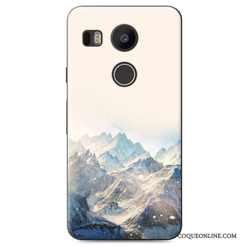 Lg Nexus 5x Peinture Étui Bleu Difficile Coque Dessin Animé De Téléphone