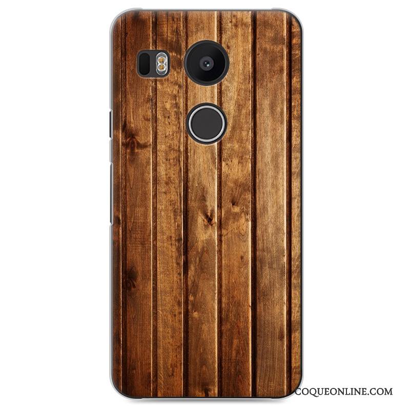 Lg Nexus 5x Téléphone Portable Grain De Bois Tendance Coque Étui De Téléphone Blanc