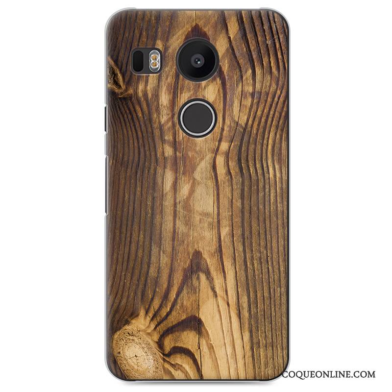 Lg Nexus 5x Téléphone Portable Grain De Bois Tendance Coque Étui De Téléphone Blanc