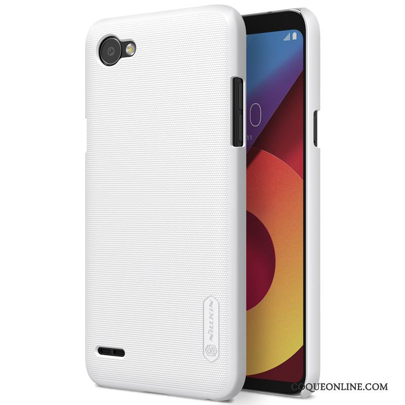 Lg Q6 Coque De Téléphone Délavé En Daim Or Difficile Blanc Protection Antidérapant