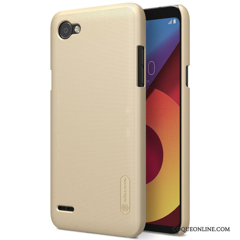 Lg Q6 Coque De Téléphone Délavé En Daim Or Difficile Blanc Protection Antidérapant