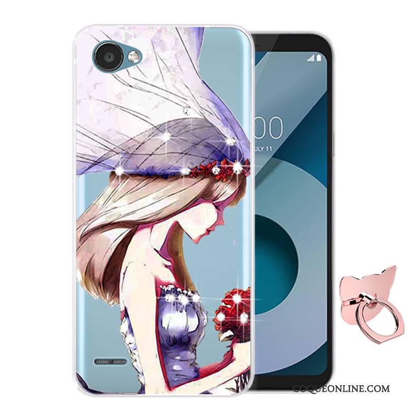 Lg Q6 Coque Étui Silicone Dessin Animé Incassable Protection Téléphone Portable Bleu