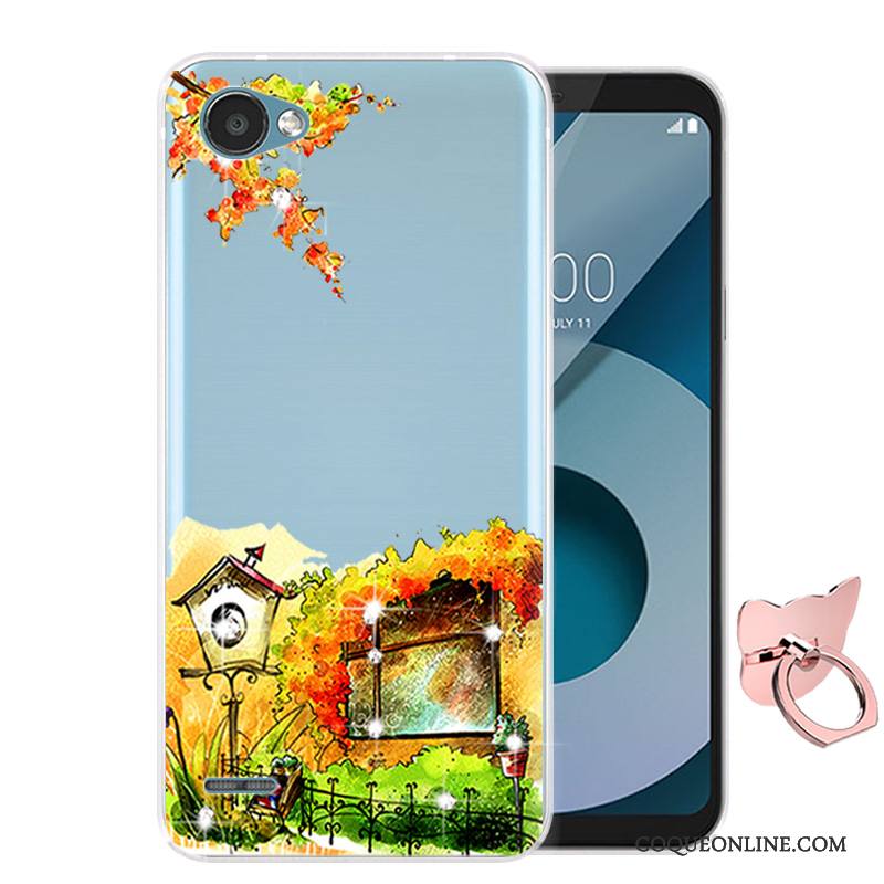 Lg Q6 Coque Étui Silicone Dessin Animé Incassable Protection Téléphone Portable Bleu