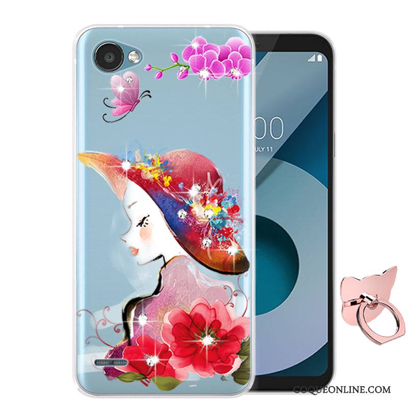 Lg Q6 Coque Étui Silicone Dessin Animé Incassable Protection Téléphone Portable Bleu