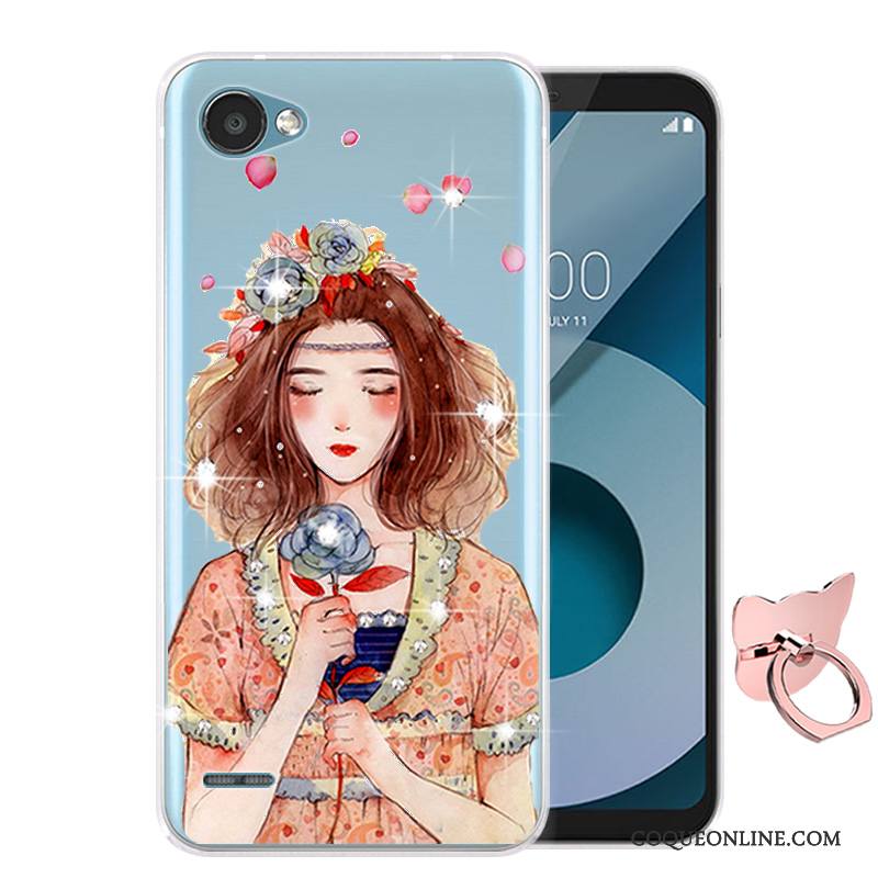 Lg Q6 Coque Étui Silicone Dessin Animé Incassable Protection Téléphone Portable Bleu