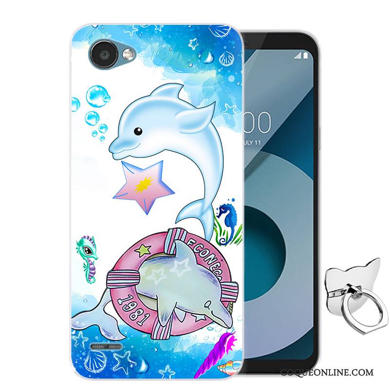 Lg Q6 Coque Étui Silicone Dessin Animé Incassable Protection Téléphone Portable Bleu