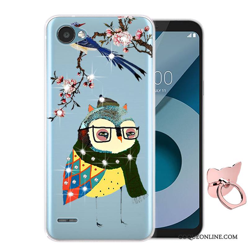 Lg Q6 Coque Étui Silicone Dessin Animé Incassable Protection Téléphone Portable Bleu