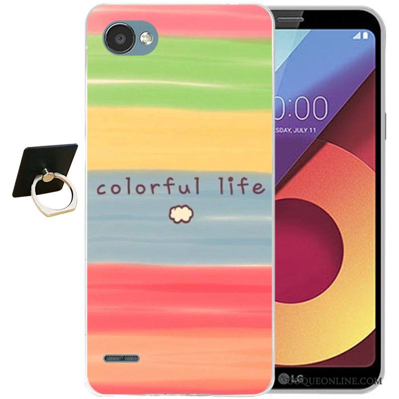 Lg Q6 Multicolore Tout Compris Fluide Doux Silicone Coque De Téléphone Incassable Étui