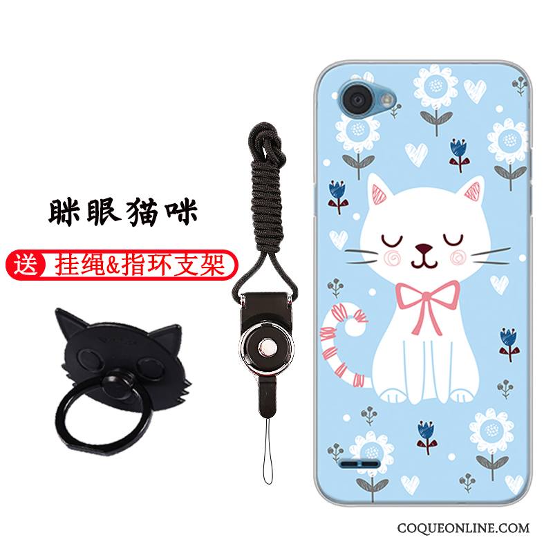 Lg Q6 Personnalité Fluide Doux Coque De Téléphone Noir Charmant Étui Dessin Animé