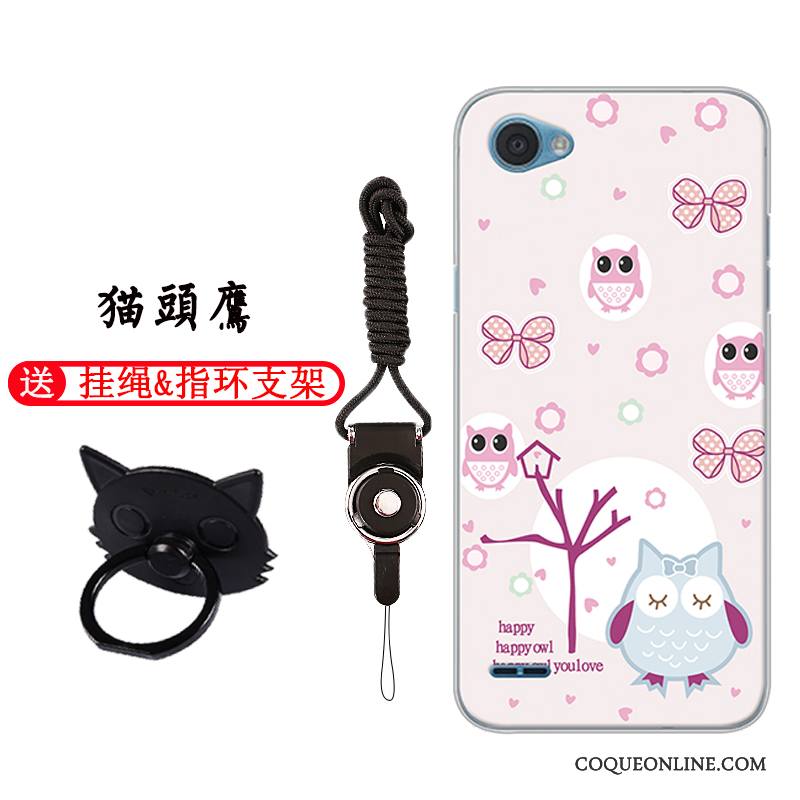 Lg Q6 Personnalité Fluide Doux Coque De Téléphone Noir Charmant Étui Dessin Animé