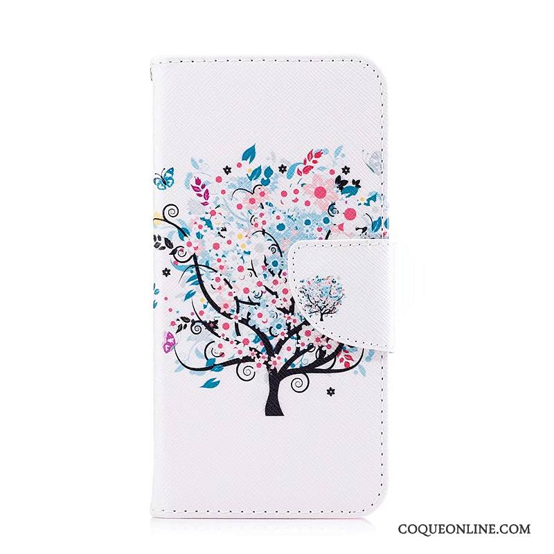 Lg Q6 Étui Coque De Téléphone Protection Étui En Cuir Peinture Bleu Housse