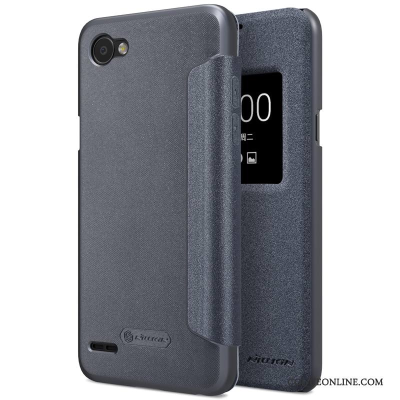 Lg Q6 Étui En Cuir Protection Housse Coque Ouvrir La Fenêtre Légères De Téléphone