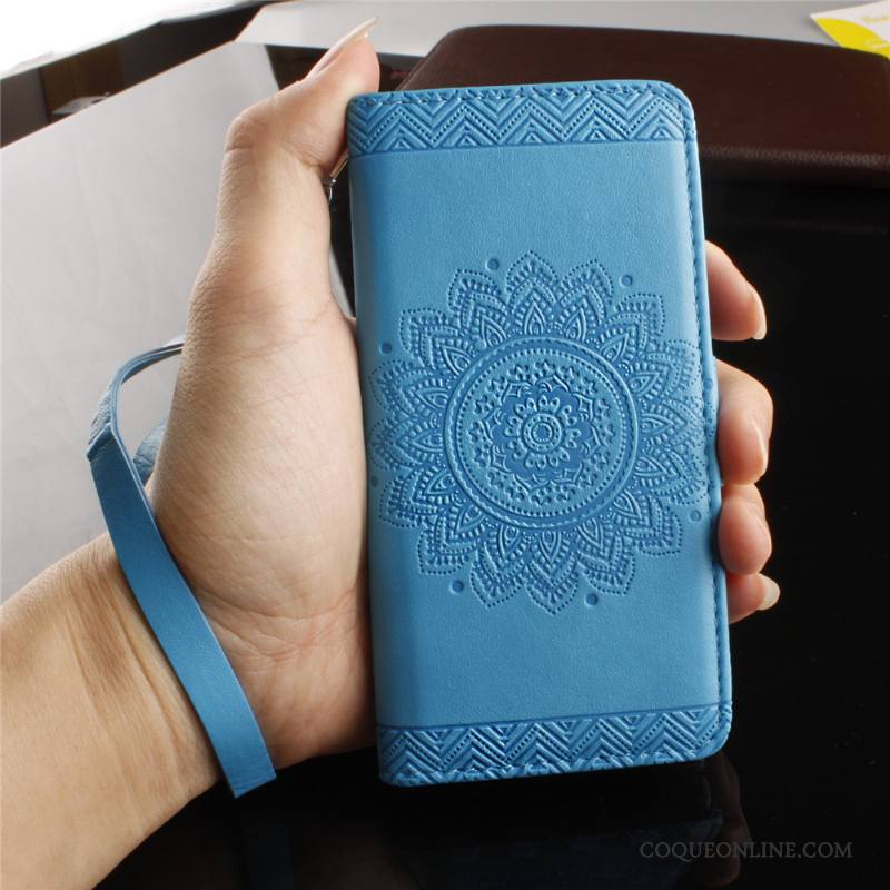 Lg V20 Bleu Clair Protection Étui Portefeuille Carte Incassable Coque