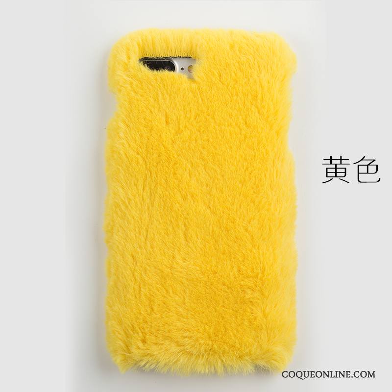 Lg V20 Coque Cheveux De Lapin Protection Silicone Jaune Créatif Personnalité Peluche