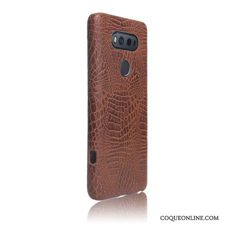 Lg V20 Coque De Téléphone Étui Crocodile Vintage Protection Étui En Cuir Légères