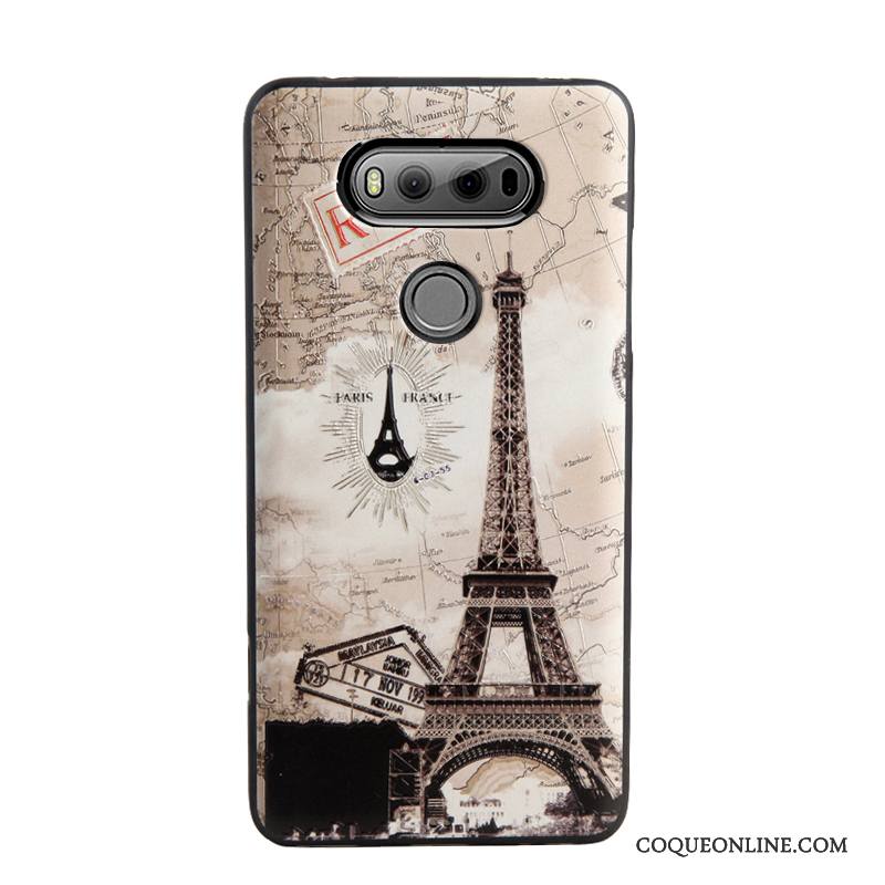 Lg V20 Coque Multicolore Protection Fluide Doux Tout Compris Gaufrage Incassable Silicone