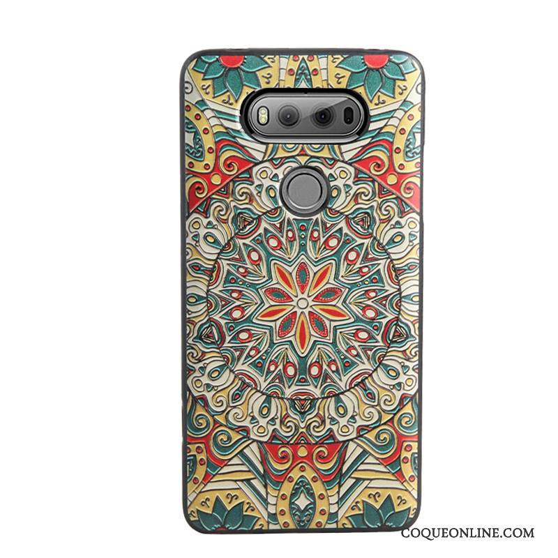 Lg V20 Coque Multicolore Protection Fluide Doux Tout Compris Gaufrage Incassable Silicone