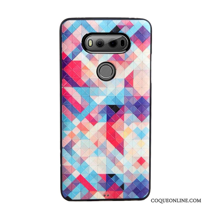 Lg V20 Coque Multicolore Protection Fluide Doux Tout Compris Gaufrage Incassable Silicone