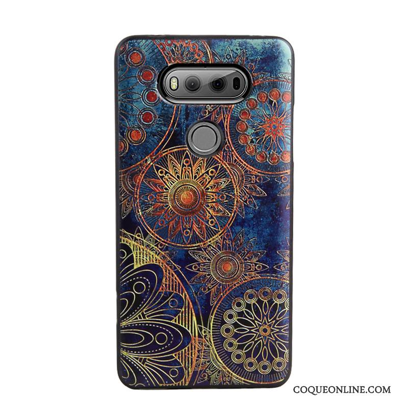 Lg V20 Coque Multicolore Protection Fluide Doux Tout Compris Gaufrage Incassable Silicone