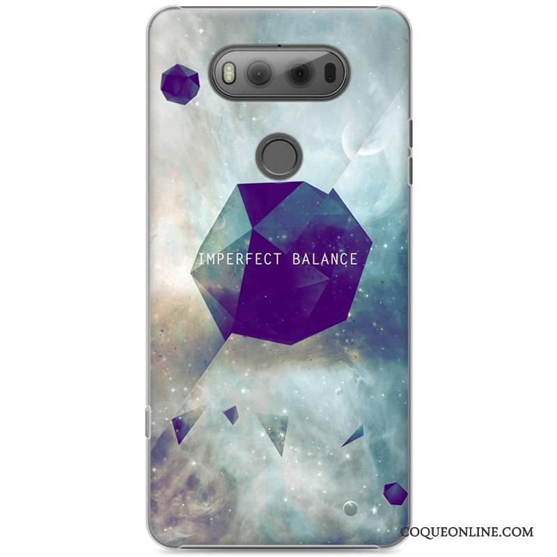 Lg V20 Coque Protection Créatif Personnalité Bleu Peinture Difficile Étui