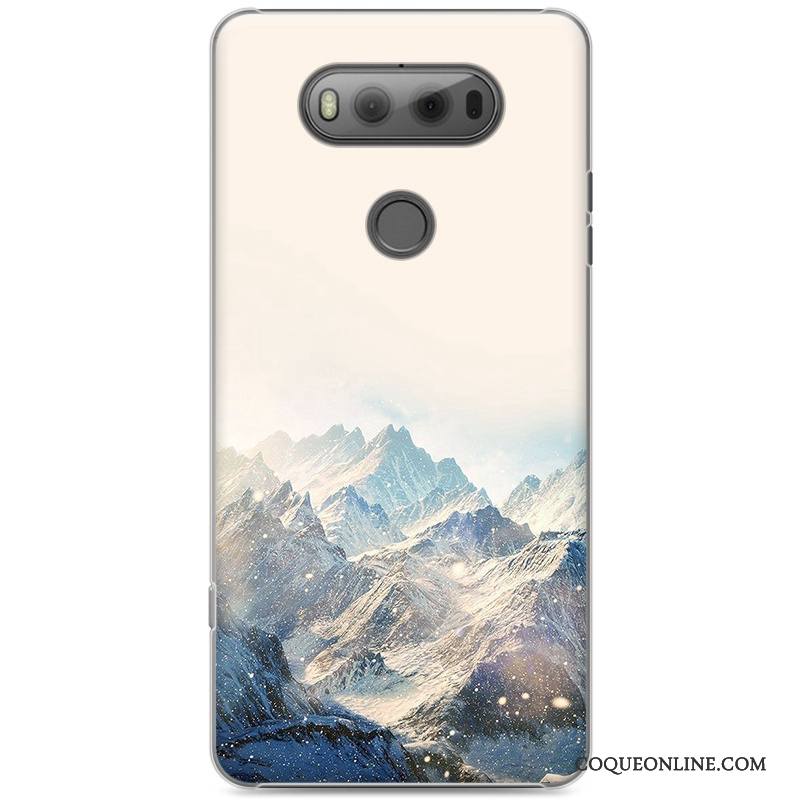 Lg V20 Coque Protection Créatif Personnalité Bleu Peinture Difficile Étui