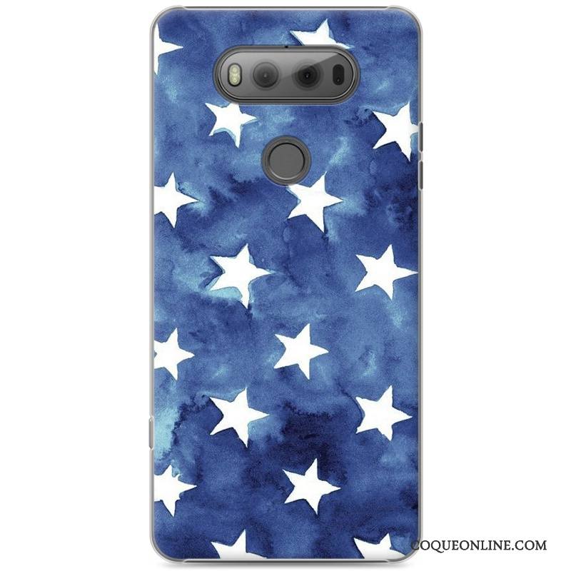 Lg V20 Coque Protection Créatif Personnalité Bleu Peinture Difficile Étui