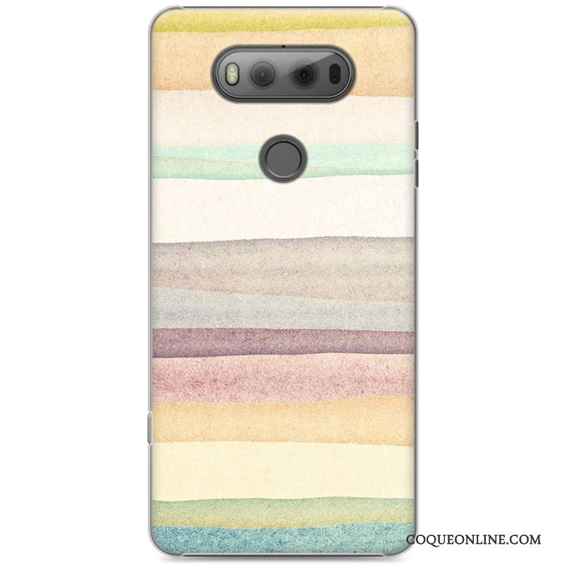 Lg V20 Coque Protection Créatif Personnalité Bleu Peinture Difficile Étui