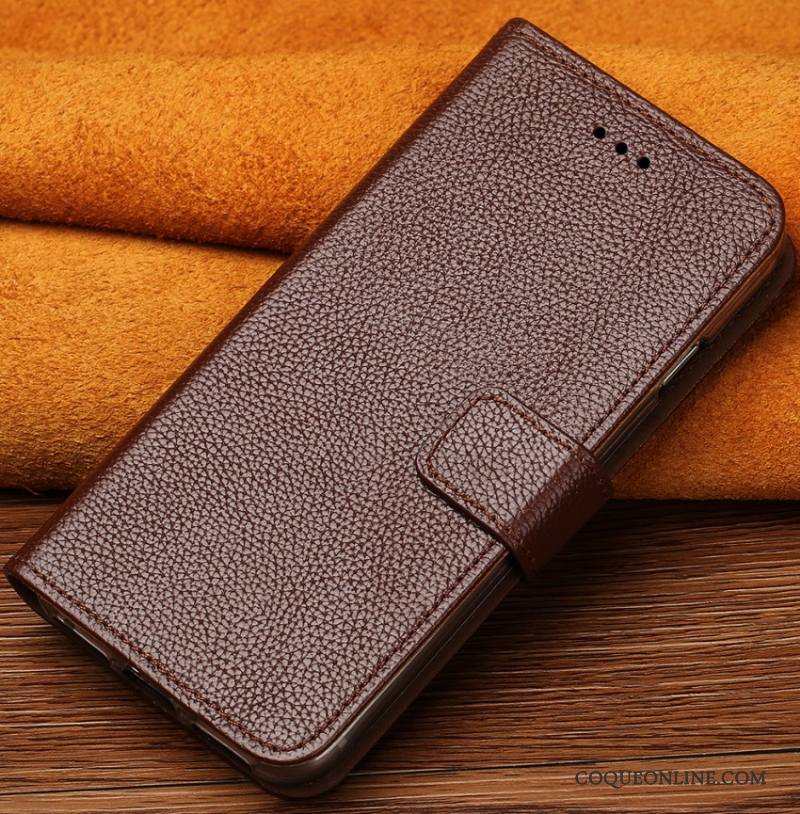 Lg V20 Coque Tendance Incassable Cuir Véritable Clamshell Étui Protection Personnalité