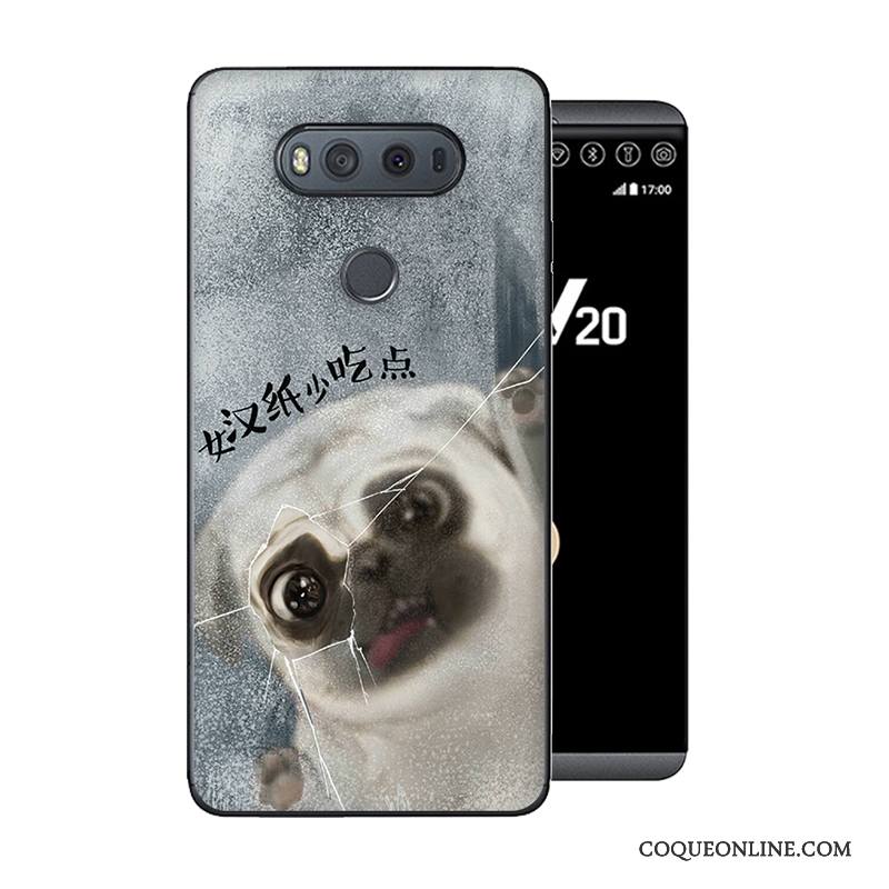 Lg V20 Incassable Protection Nouveau Fluide Doux Coque De Téléphone Peinture Gris