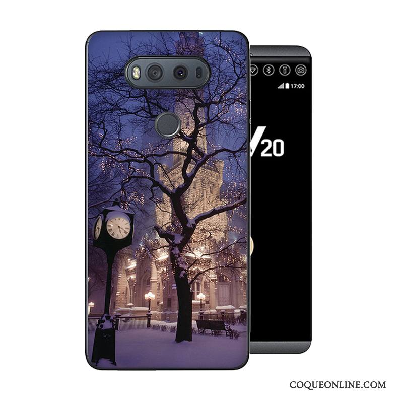 Lg V20 Incassable Protection Nouveau Fluide Doux Coque De Téléphone Peinture Gris