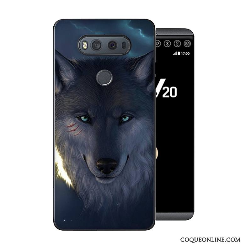 Lg V20 Incassable Protection Nouveau Fluide Doux Coque De Téléphone Peinture Gris