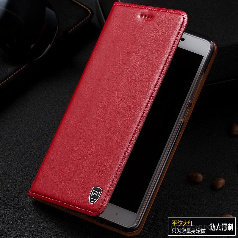 Lg V20 Incassable Étui En Cuir Cuir Véritable Coque De Téléphone Téléphone Portable Rouge Modèle Fleurie