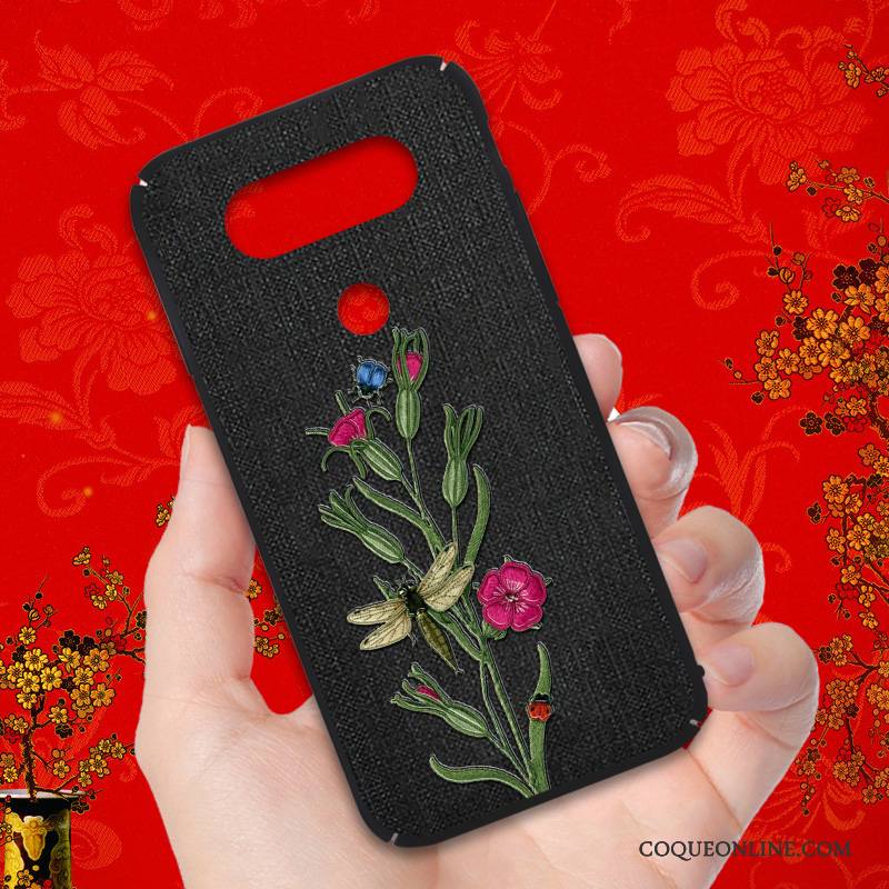 Lg V20 Personnalité Étui Noir Incassable Rouge Créatif Coque De Téléphone