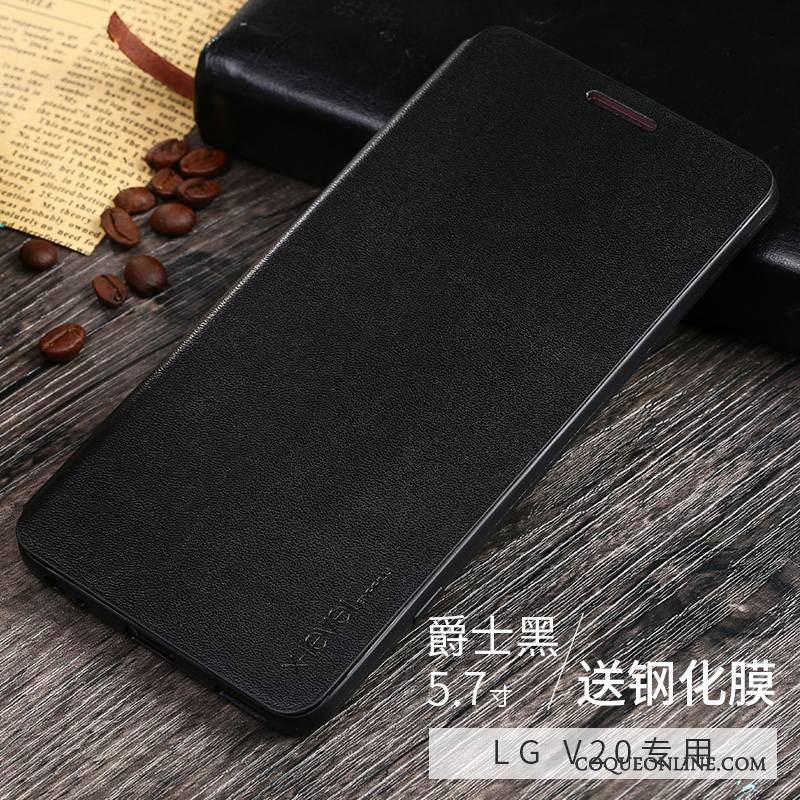 Lg V20 Protection Nouveau Clamshell Coque De Téléphone Rouge Incassable Étui En Cuir