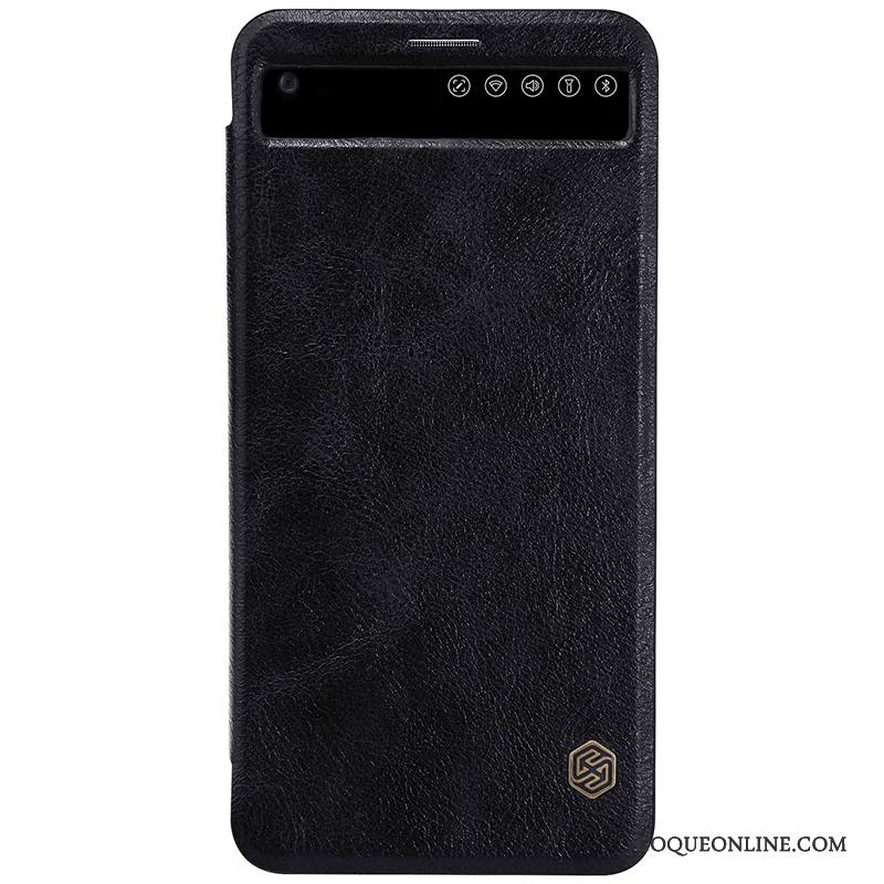 Lg V20 Étui En Cuir Or Blanc Housse Protection Coque De Téléphone Incassable