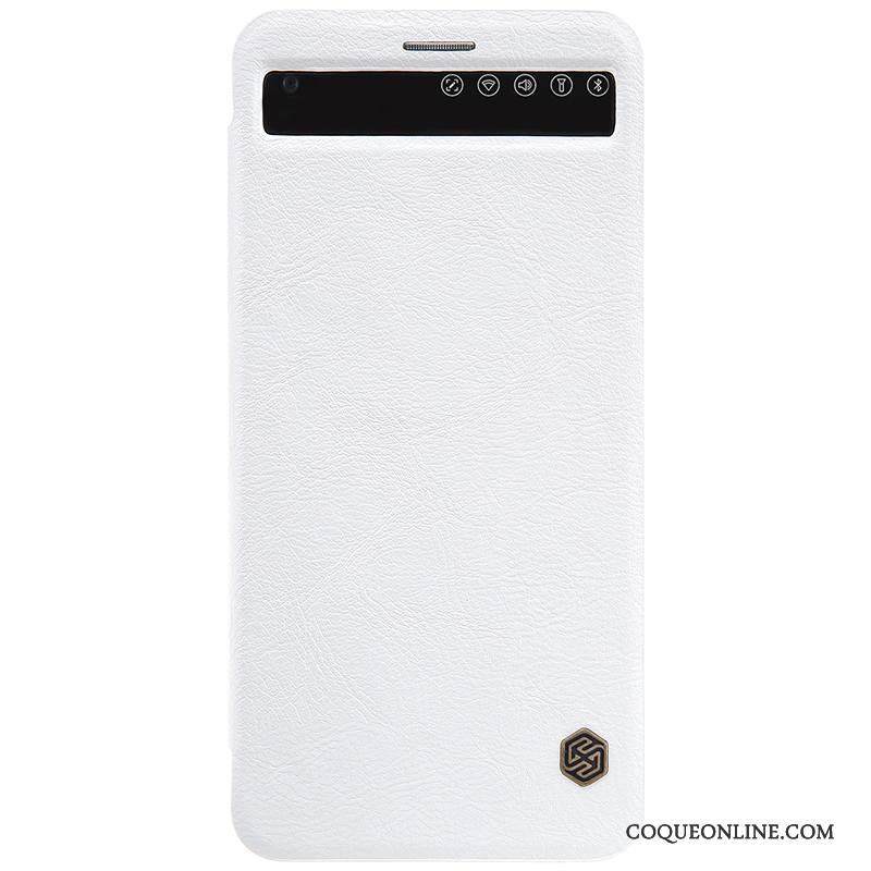 Lg V20 Étui En Cuir Or Blanc Housse Protection Coque De Téléphone Incassable