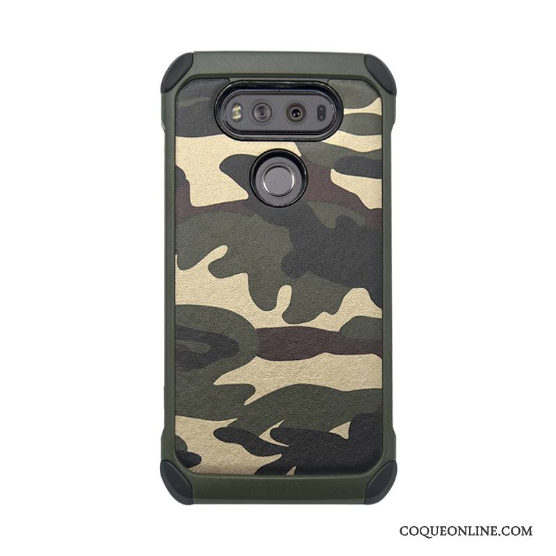 Lg V30 Coque Bleu Tendance Tout Compris Créatif Étui Camouflage Incassable