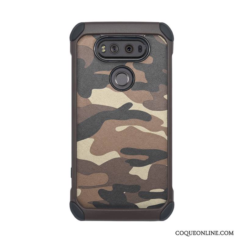 Lg V30 Coque Bleu Tendance Tout Compris Créatif Étui Camouflage Incassable