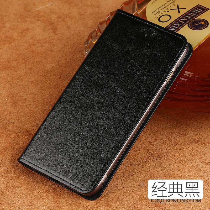 Lg V30 Coque De Téléphone Incassable Protection Vin Rouge Business Clamshell Cuir Véritable