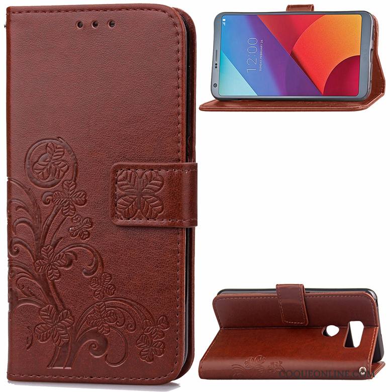 Lg V30 Coque Protection Support Clamshell Rouge Incassable Ornements Suspendus Étui