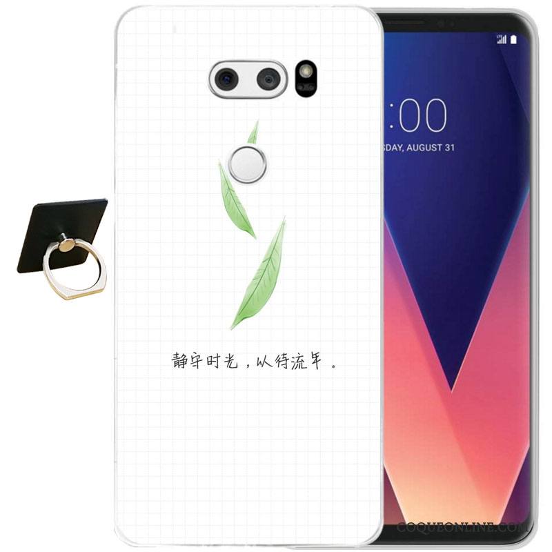 Lg V30 Gaufrage Noir Fluide Doux Protection Étui Coque De Téléphone Silicone