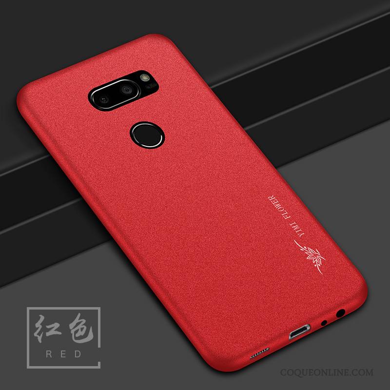 Lg V30 Silicone Coque De Téléphone Rose Délavé En Daim Étui Incassable Protection