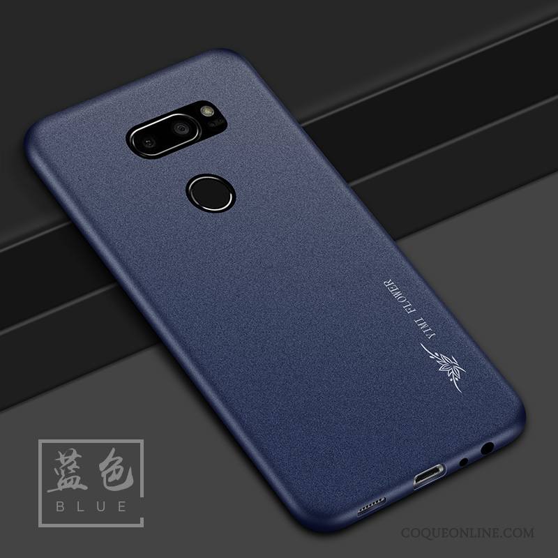 Lg V30 Silicone Coque De Téléphone Rose Délavé En Daim Étui Incassable Protection