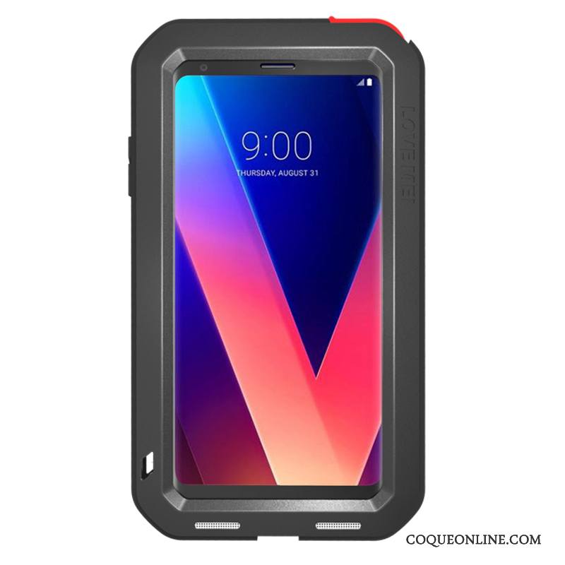 Lg V30 Étui Armure Protection Trois Défenses Gris Coque De Téléphone Europe