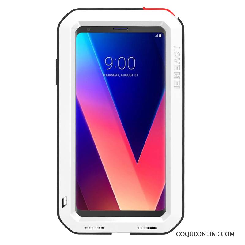 Lg V30 Étui Armure Protection Trois Défenses Gris Coque De Téléphone Europe