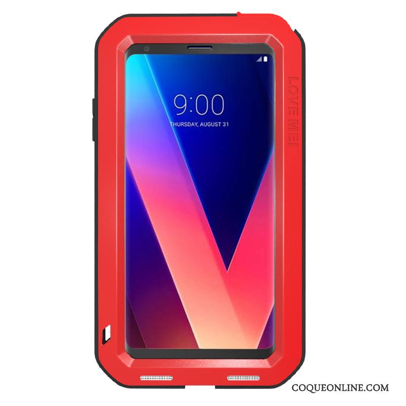 Lg V30 Étui Armure Protection Trois Défenses Gris Coque De Téléphone Europe