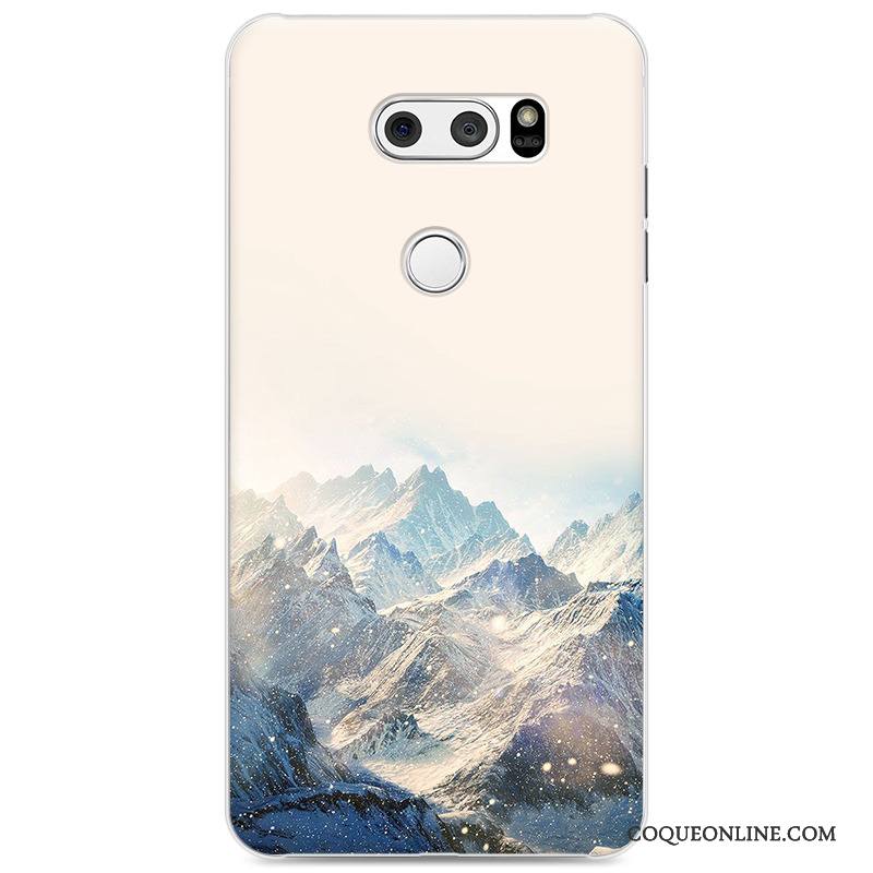 Lg V30 Étui Dessin Animé Simple Bleu Nouveau Transparent Coque